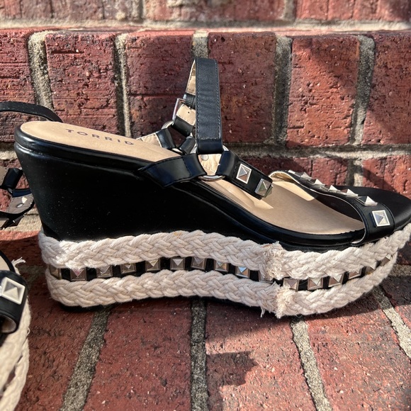 Torrid wedges with studs and jute. Adjustable strap. Size 10. Has spots … - Picture 3 of 12